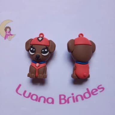 Pingente Patrulha Zuma Emborrachado 5cm Pct 2 Unidades