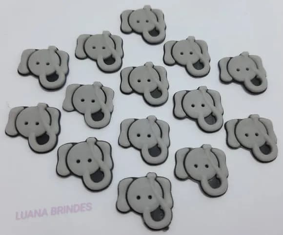 Aplique Mini Elefante de borracha - pct c/ 20 unidades