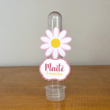 Apliques para Tubetes Personalizados MARGARIDAS - Decoração de Festa | Lembrancinhas | Aniversário | Personalizados