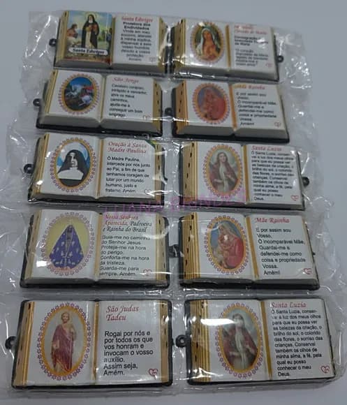 Pingente Livrinho de Acrilico Religiosos Pct 10 Unidades