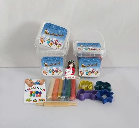 Kit Massinha no Baldinho Personalizada Natal