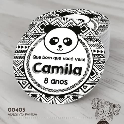 Adesivo Redondo Panda - 00403