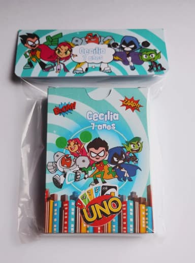 Jovens Titãs Jogo de Cartas Uno Lembrancinha de Aniversário