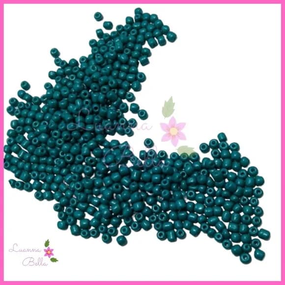 Missanga acrílica na cor Tiffany -Pct c/ 60 gramas