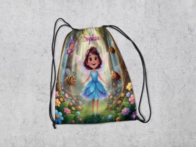 Mochilinha Personalizada para lembrancinhas Jardim Encantado das Fadas