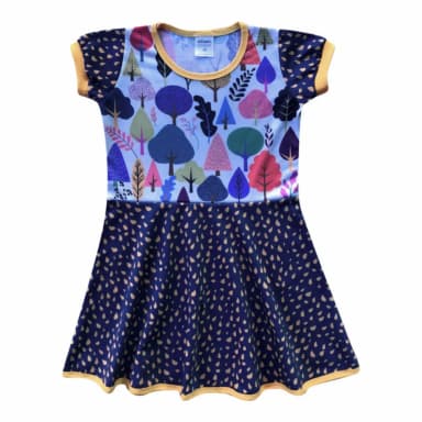Vestido Infantil Floresta Encantada Bosque Árvores Festa