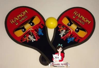 Raquetes de Ping Pong Tema Ninjago