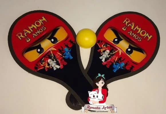 Raquetes de Ping Pong Tema Ninjago