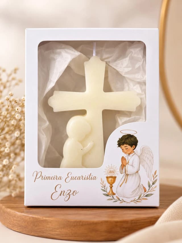 Vela Primeira Eucaristia – Cruz com menino
