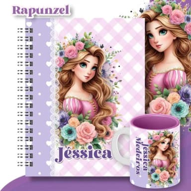 Kit Caderno, Bloquinho e Caneca Porcelana - Qualquer Tema