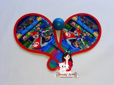 Raquetes de Ping Pong Personalizada Tema Super Mario Kart