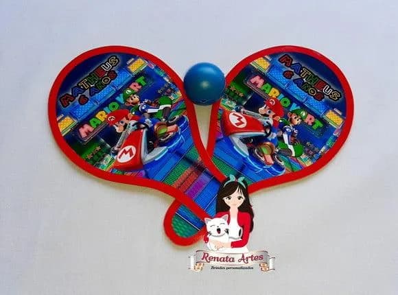 Raquetes de Ping Pong Personalizada Tema Super Mario Kart