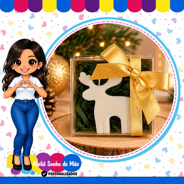 Presente de Natal com Árvore Decorativa em Embalagem Transparente