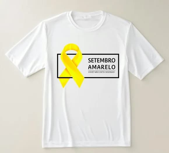Camiseta Setembro Amarelo Laço em Destaque