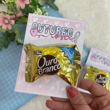 Card para Bombom Outubro Rosa - Não Acompanha Bombom