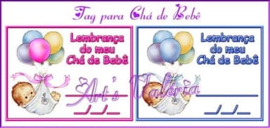 Tag para Chá de Bebê - 3cmx4cm