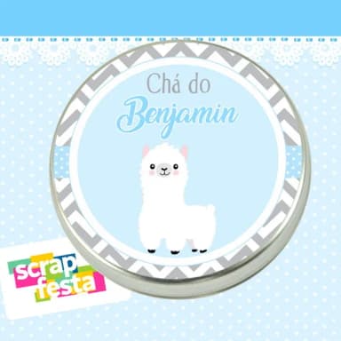 Lembrancinhas de Chá de Bebê Latinhas Lhama Baby