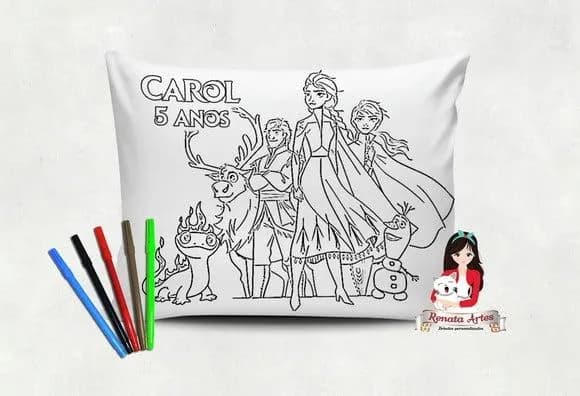 Almofada Pinte e Lave Frozen 2