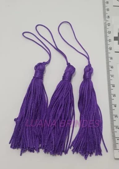 Pingente Tassel de Seda Roxa Pct 10 Unidades