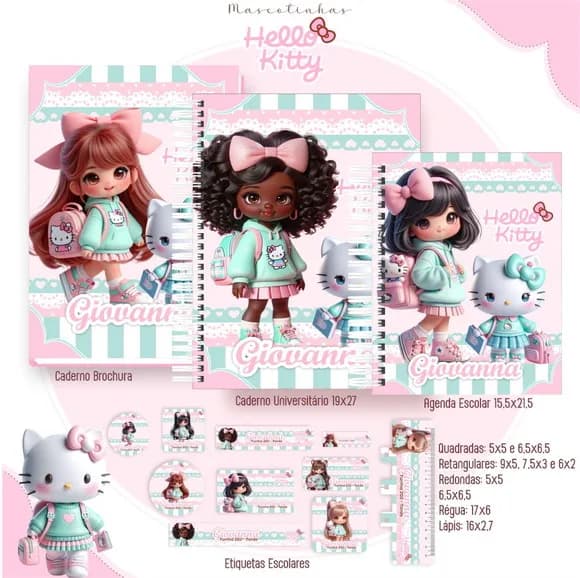Caderno + Etiquetas + Tag Personalizada + Lápis