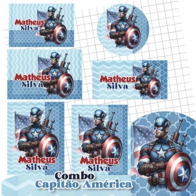 60 Etiquetas Capitão América