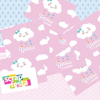 Adesivo Personalizado Retangular Festa Chuva de Amor