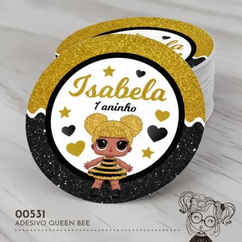 Adesivo Redondo Queen Bee - 00531
