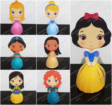 ARQUIVO DE CORTE PORTA BOMBOM PRINCESAS CUTE 01