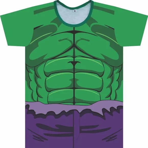 Camiseta infantil Fantasia Monstro Verde Forte com Músculos