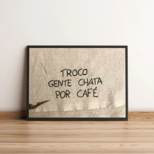 Quadro Decorativo Troco Gente Chata Por Café 2152