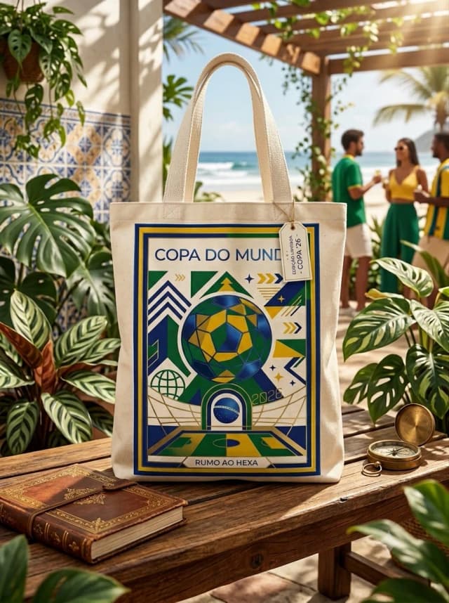 Ecobag Edição Limitada Copa Bola Verde e Amarela