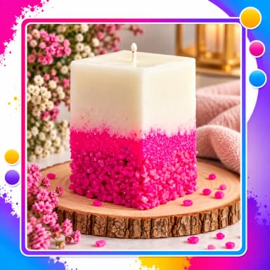 Vela Aromática Artesanal Rosa com Acabamento Decorativo – Vela Perfumada Personalizada