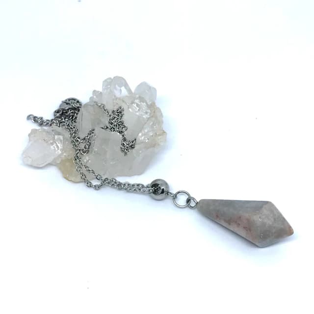 Colar Corrente Aço Inox Pingente Pedra Natural Jaspe