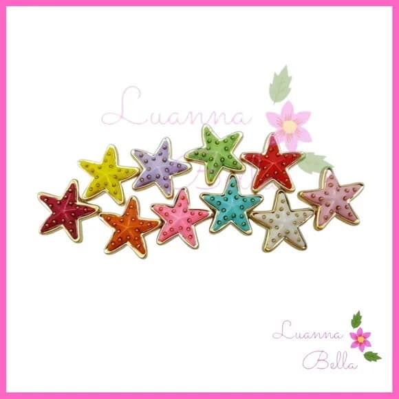 Aplique de Plástico Estrela do Mar varias cores-Pct c/12unds