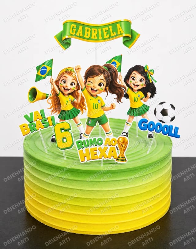 ARQUIVO DE CORTE TOPO DE BOLO FUTEBOL MENINA