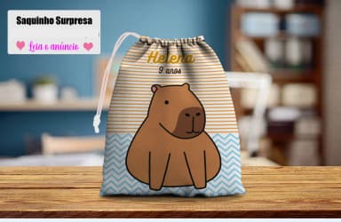 Saquinho Supresa para lembrancinhas Capivara