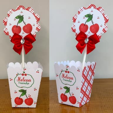 PEGUE E MONTE - Centro de Mesa CEREJINHA Decoração de Festa | Lembrancinhas | Aniversário | Personalizados