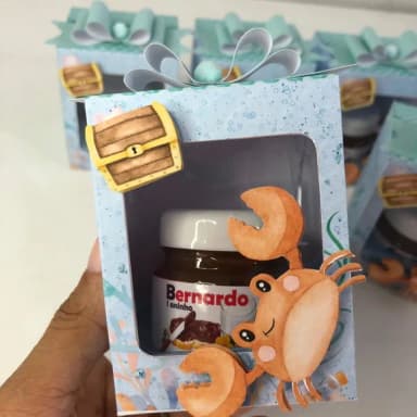 Caixa com Pote para Nutella Fundo do Mar