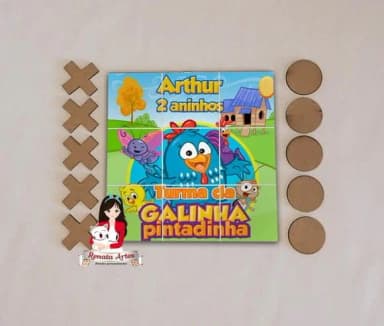 Jogo da Velha Personalizado Galinha Pintadinha