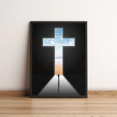 Quadro Cruz de Luz com Caminho ao Horizonte 24