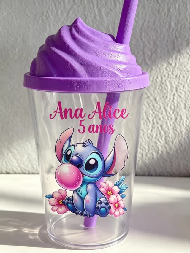Copo Tampa Chantilly Personalizado do Stitch