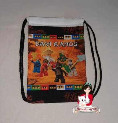 Mochila de Tecido Personalizada Ninjago Ninja Go