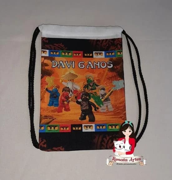 Mochila de Tecido Personalizada Ninjago Ninja Go