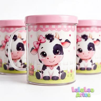 Caneca Vaquinha Rosa Personalizada