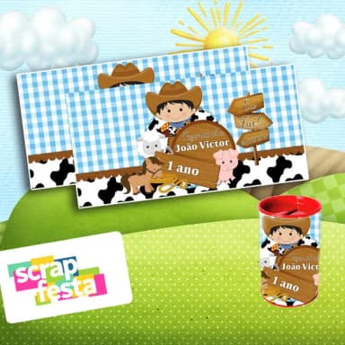 Rótulo Adesivo Personalizado para Cofrinho Fazendinha