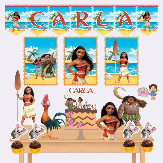 Kit Festa Só Um Bolinho MOANA - Decoração de Festa