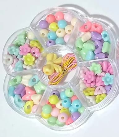 Kit Miçanga de Colar e Pulseira com Caixa Flor 10cm - 1 Unid