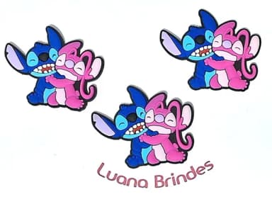 Aplique Stitch e Angel Emborrachado Pacote com 6 Unidades