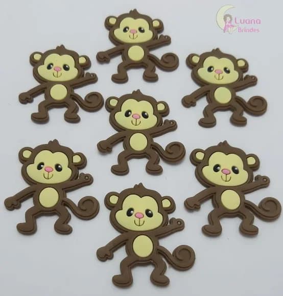Aplique Macaco de Borracha - Pct C/7 Unidades