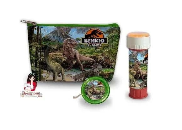 Necessaire com Ioiô e Bolhas de Sabão Dinossauro Jurassic